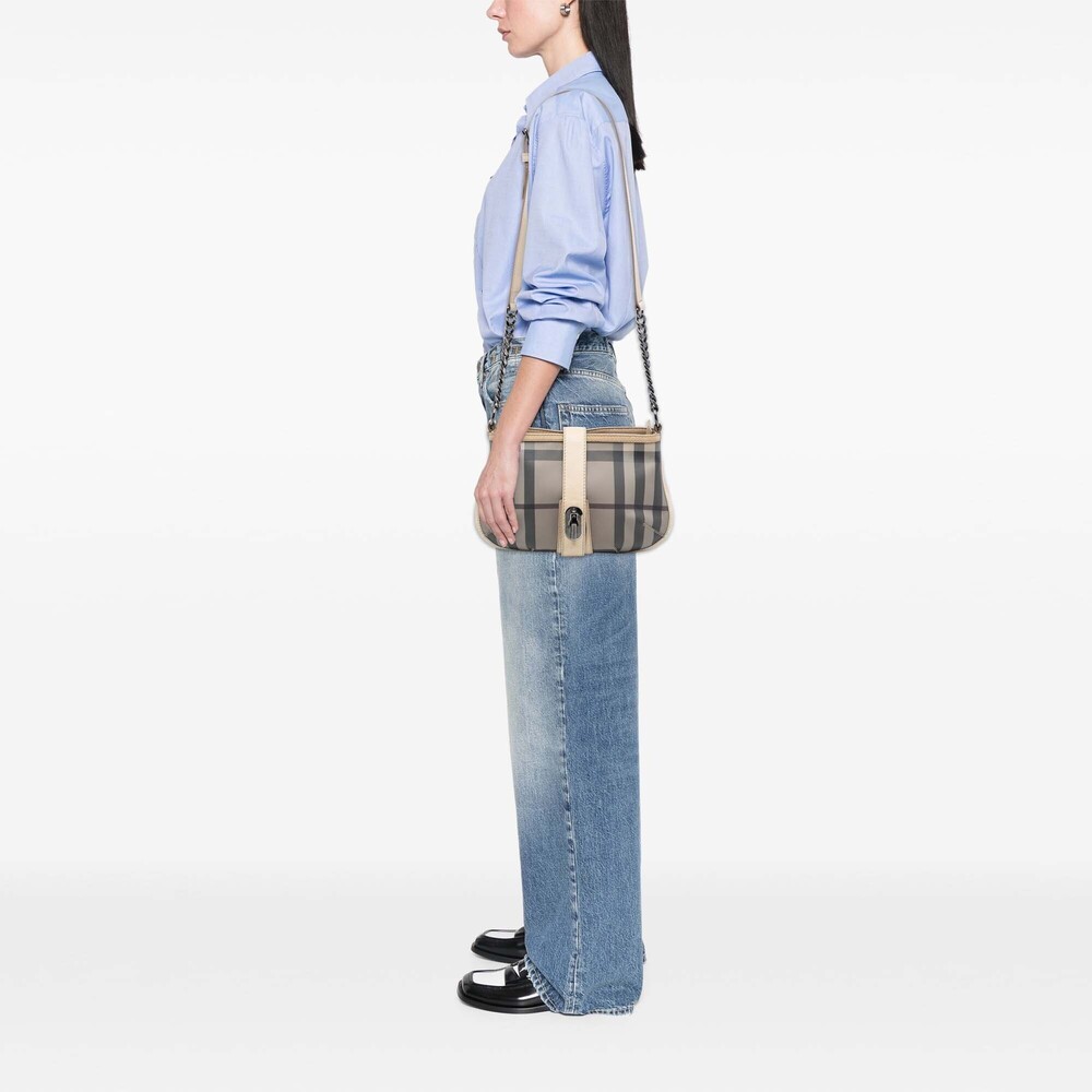 Pre-Loved Burberry Smoked Check Coated Canvas Crossbody - Picture 7 of 7